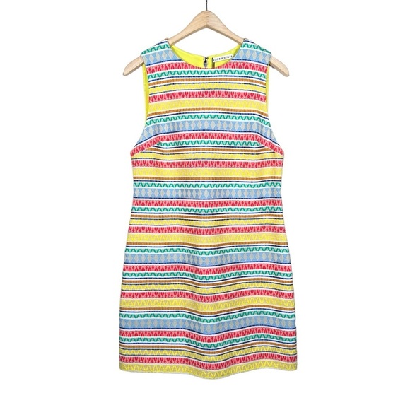 ALICE + OLIVIA Coley Embroidered Striped Sheath Mini Dress - Picture 14 of 15